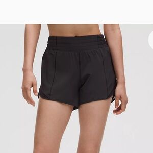Black Lululemon Hotty Hot High-Rise Short 4”